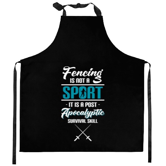 Fencing Sport Sword Sword Fight Fencing Coach Kitchen Aprons