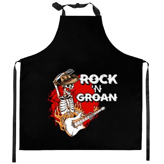 Halloween Cowboy Skeleton Rocker Hand Rock Kitchen Aprons