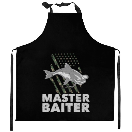 Master Baiter - Wels Catfish Hunter Kitchen Aprons
