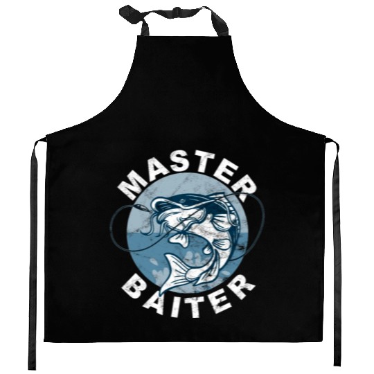 Master Baiter - Wels Catfish Hunter Kitchen Aprons