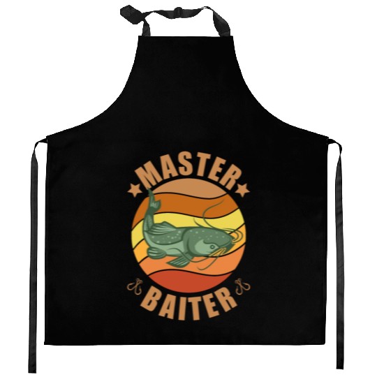Master Baiter - Wels Catfish Hunter Kitchen Aprons