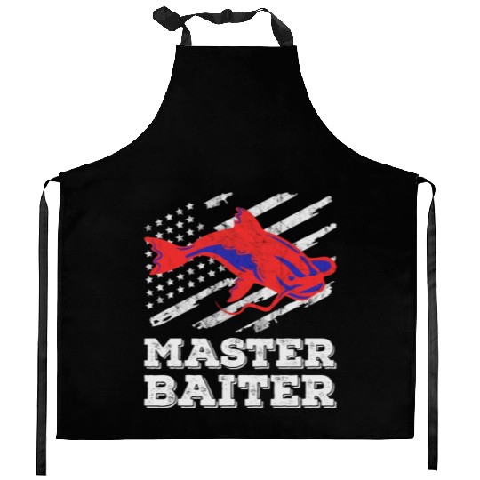 Master Baiter - Wels Catfish Hunter Kitchen Aprons
