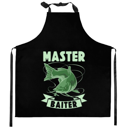 Master Baiter - Wels Catfish Hunter Kitchen Aprons