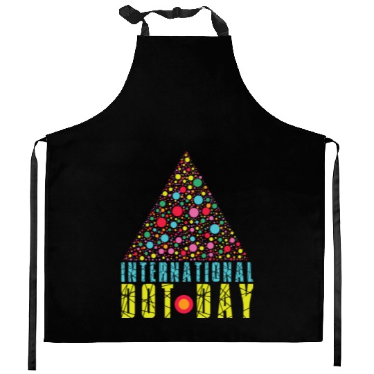 Colorful Triangle Pattern International Dot Day Kitchen Aprons