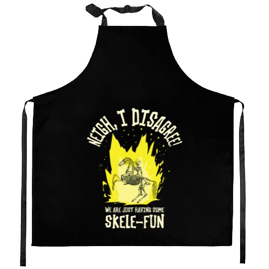Halloween Cowboy Skeleton Fun Horse Riding Kitchen Aprons
