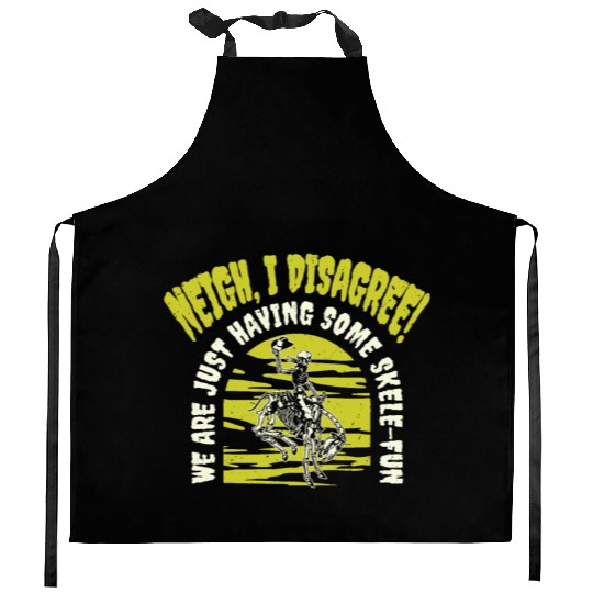 Halloween Cowboy Skeleton Fun Horse Riding Kitchen Aprons