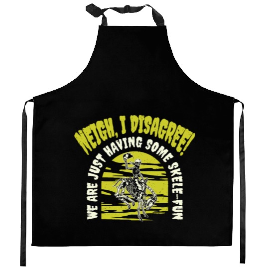 Halloween Cowboy Skeleton Fun Horse Riding Kitchen Aprons
