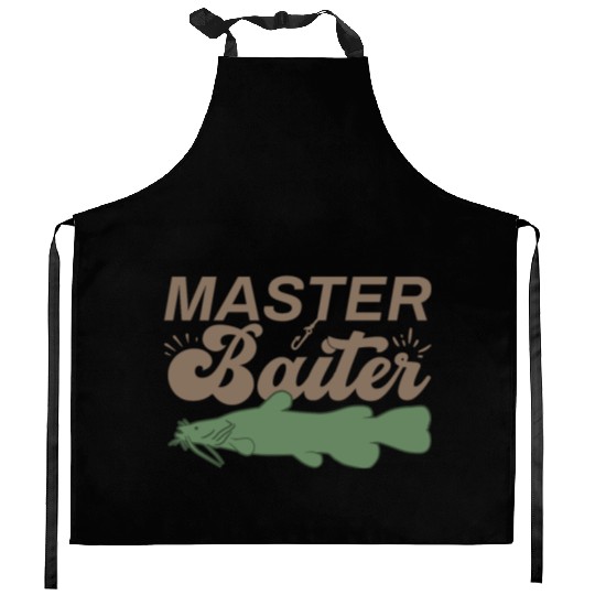 Master Baiter - Wels Catfish Hunter Kitchen Aprons