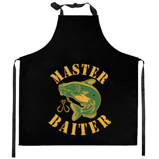 Master Baiter - Wels Catfish Hunter Kitchen Aprons