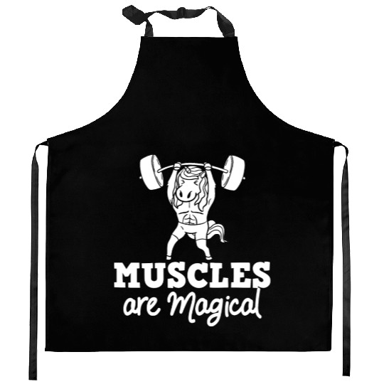 Unicorn Muscle Workout Fitness Training Sport Gym Kitchen Aprons