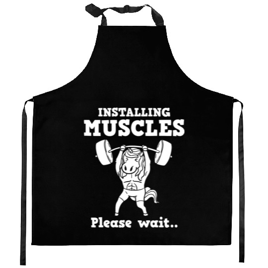 Unicorn Muscle Workout Fitness Training Sport Gym Kitchen Aprons