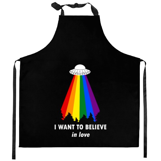 I Want to Believe (In Love) Kitchen Aprons