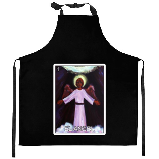 El Angel The Angel Card Mexican Lottery Card Kitchen Aprons