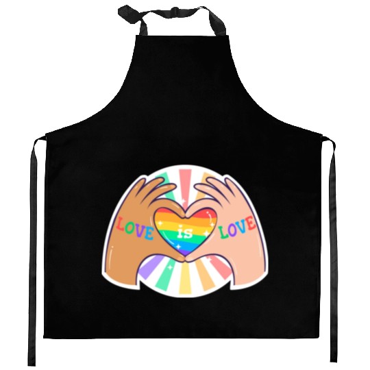 Love is Love Pride Queer LGBTQ Sticker Kitchen Aprons