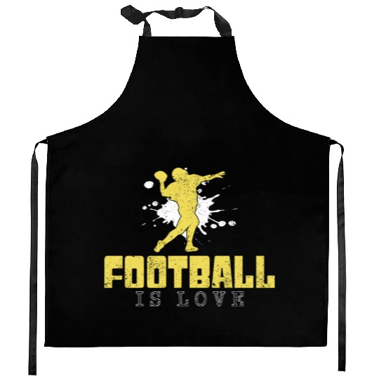 football is love Kitchen Aprons