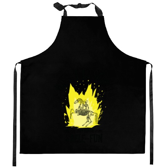 Halloween Cowboy Skeleton Fun Horse Riding Kitchen Aprons