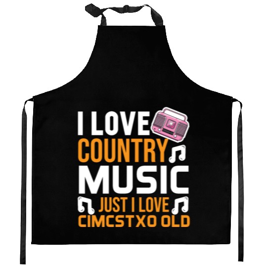 I love Country Music Kitchen Aprons