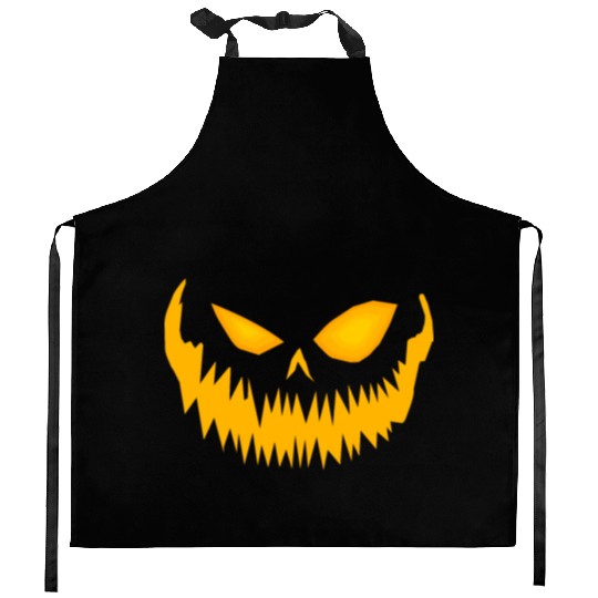 Jack O Lantern Spooky Pumpkin Face Halloween Kitchen Aprons