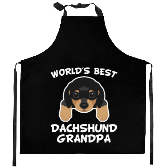 World'S Best Dachshund Grandpa Dog Granddog Kitchen Aprons