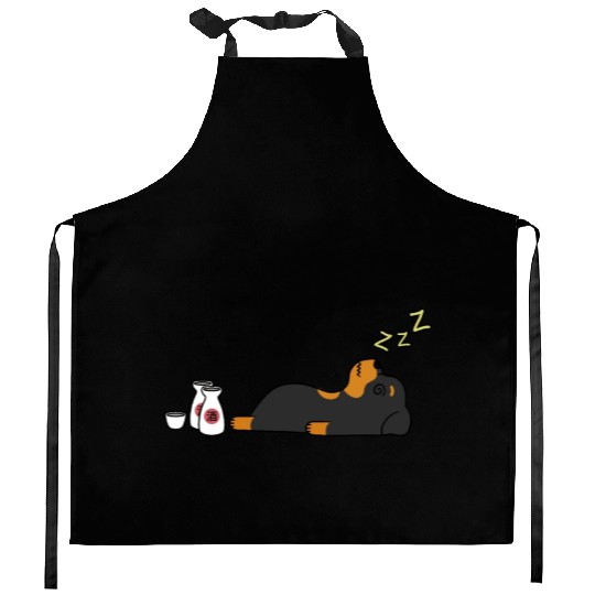 Rottweiler Sake Drunk Kitchen Aprons