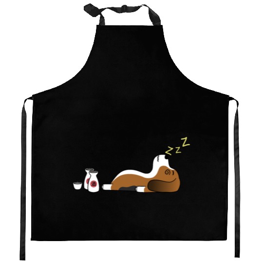 Basset Hound Sake Drunk Kitchen Aprons
