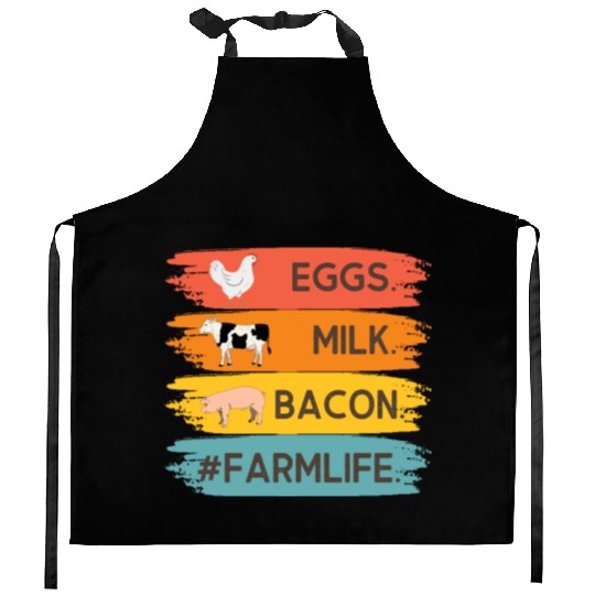 FARMLIFE EGGS MILK BACON 2 Kitchen Aprons