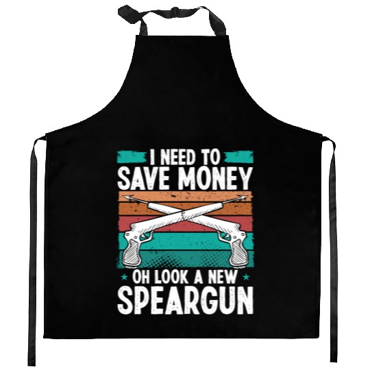 Spearfisher Need Money Freediving Apnoe Diver Kitchen Aprons
