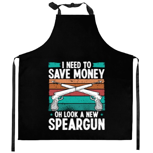 Spearfisher Need Money Freediving Apnoe Diver Kitchen Aprons