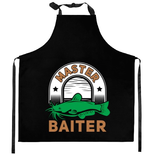 Master Baiter - Wels Catfish Hunter Kitchen Aprons