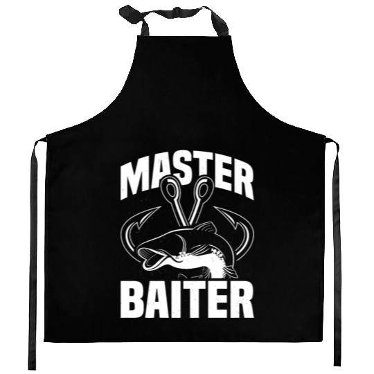 Master Baiter - Wels Catfish Hunter Kitchen Aprons