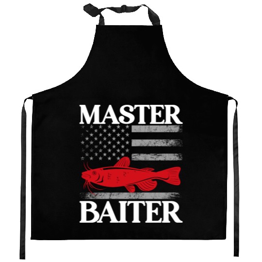Master Baiter - Wels Catfish Hunter Kitchen Aprons