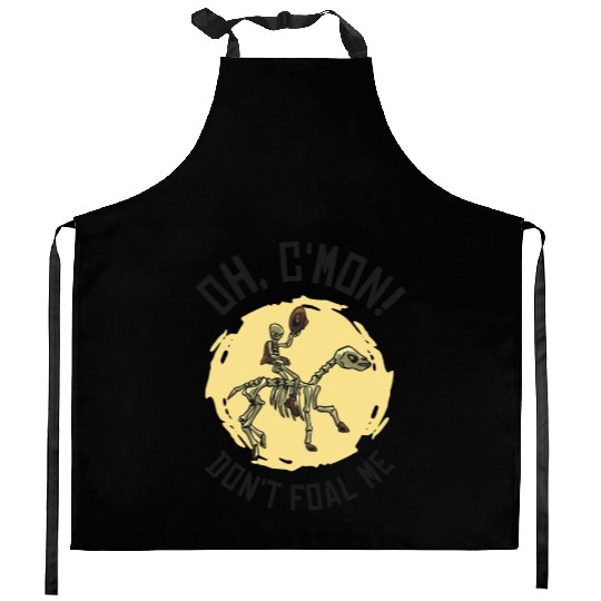 Halloween Cowboy Skeleton Foal Horse Riding Kitchen Aprons