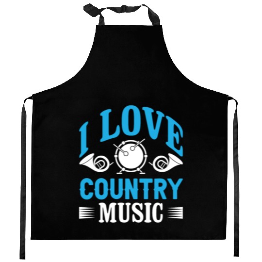 I love Country Music Kitchen Aprons