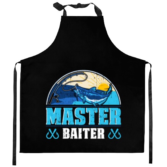Master Baiter - Wels Catfish Hunter Kitchen Aprons
