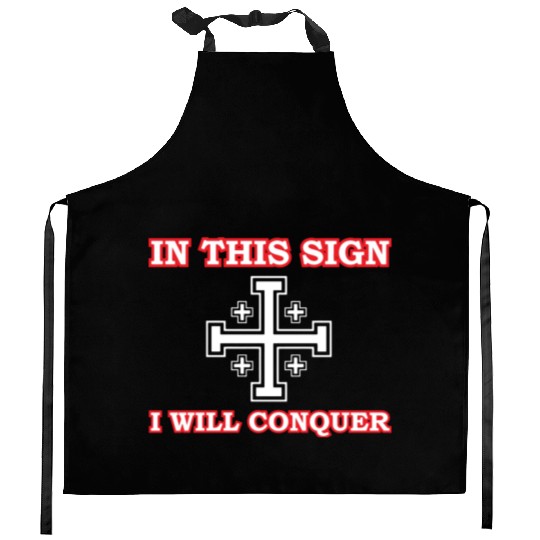 Crusader Cross Of Jerusalem Knights Templar Kitchen Aprons