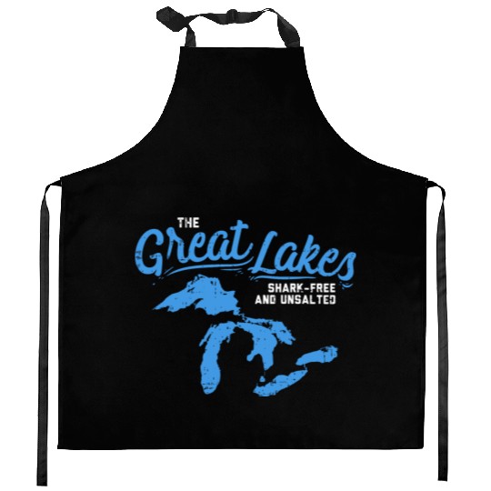 Great Lakes Shark Free & Unsalted Summer Vacation Kitchen Aprons