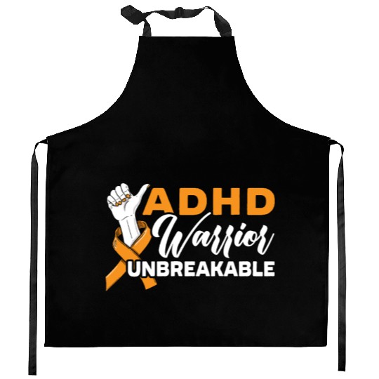 ADHD Warrior Unbreakable Embrace Neurodiversity Kitchen Aprons