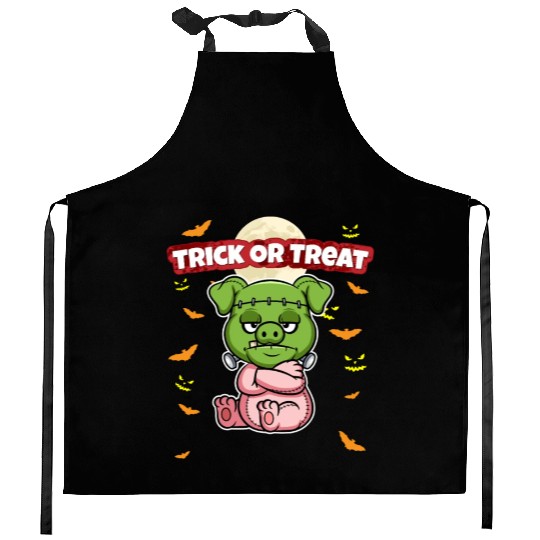 Trick Or Treat Scary Creepy Halloween Monster Kitchen Aprons
