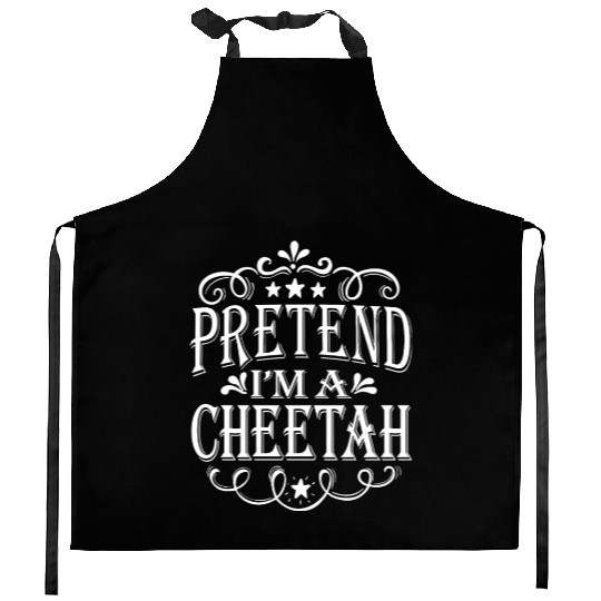 Pretend I'm A Cheetah Easy Lazy Halloween Costume Kitchen Aprons