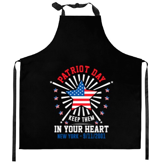 9/11 Patriot Day Keep Them in Your Heart Kitchen Aprons