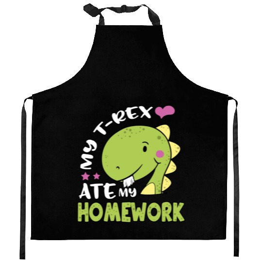 Tyrannosaurus Back to School TRex for Kids TRex At Kitchen Aprons
