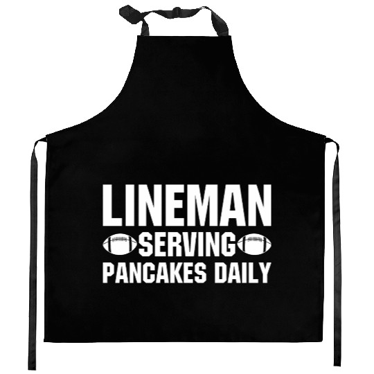 Lineman Serving Pancakes Daily Kitchen Aprons