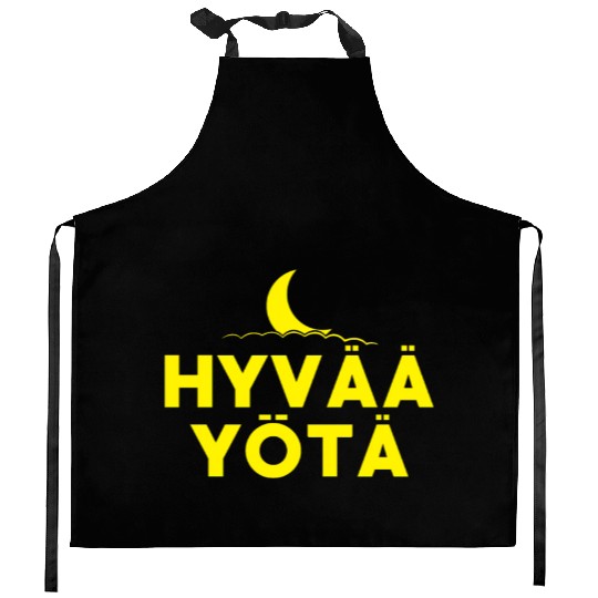 Good Night Finland Finnish Hyvää yötä Kitchen Aprons