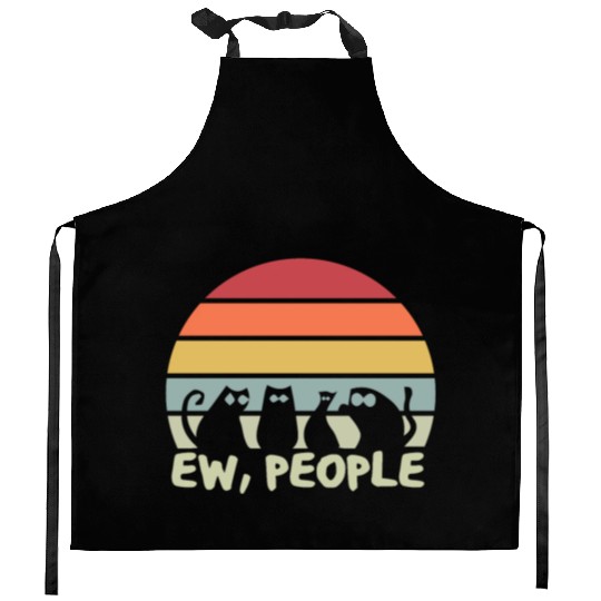 Ew People Retro Cat Funny Kitchen Aprons