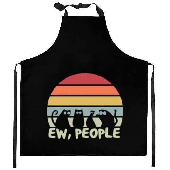 Ew People Retro Cat Funny Kitchen Aprons