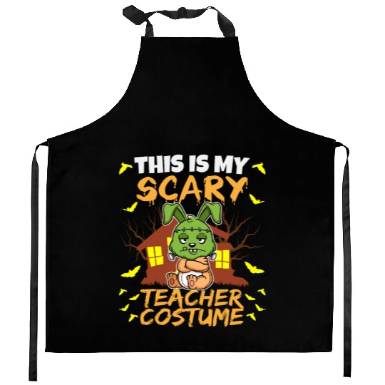 This Is My Scary Teacher Costume School Halloween Kitchen Aprons