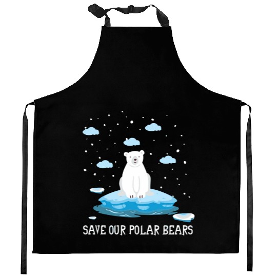 Earth Day Climate Change Save Our Polar Bears Kitchen Aprons
