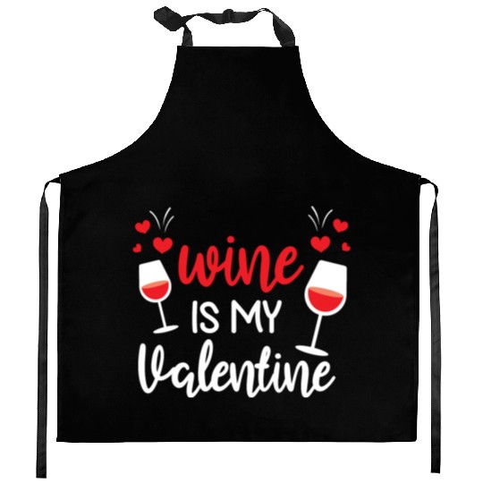 Wine Lover Gifts for Him Her Wine Is My Valentine Kitchen Aprons