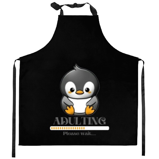 Little penguin adulting Kitchen Aprons