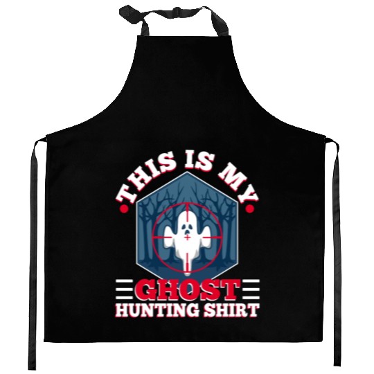 This is my ghost hunting Kitchen Aprons